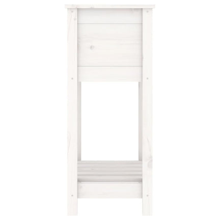 Odlingslåda med hylla vit 54x34,5x81 cm massiv furu