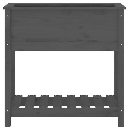 Odlingslåda med hylla grå 82,5x34,5x81 cm massiv furu