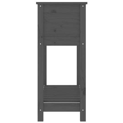 Odlingslåda med hylla grå 82,5x34,5x81 cm massiv furu