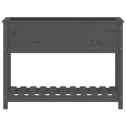 Odlingslåda med hylla grå 111,5x34,5x81 cm massiv furu