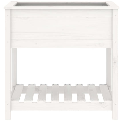 Odlingslåda med hylla vit 82,5x54x81 cm massiv furu