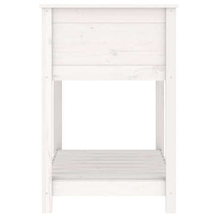 Odlingslåda med hylla vit 82,5x54x81 cm massiv furu