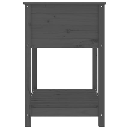 Odlingslåda med hylla grå 82,5x54x81 cm massiv furu