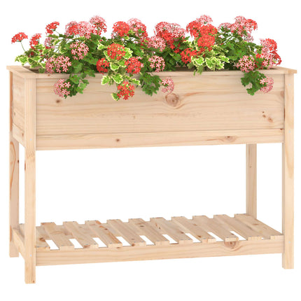 Odlingslåda med hylla 111,5x54x81 cm massiv furu