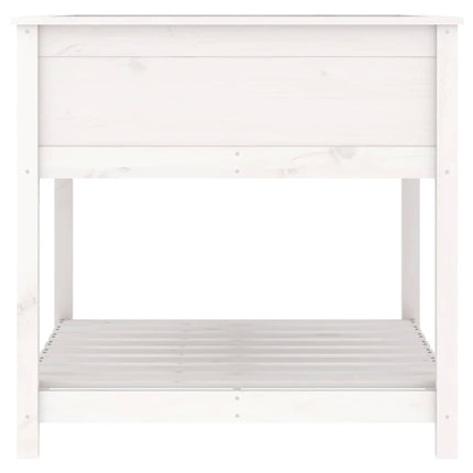 Odlingslåda med hylla vit 82,5x82,5x81 cm massiv furu