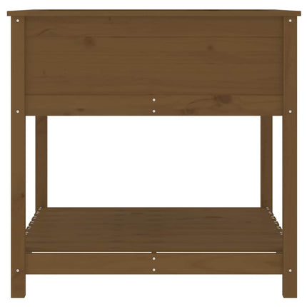 Odlingslåda med hylla honungsbrun 82,5x82,5x81 cm massiv furu