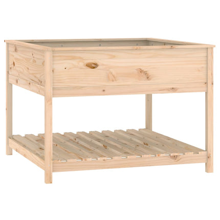 Odlingslåda med hylla 111,5x111,5x81 cm massiv furu