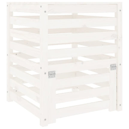 Kompostlåda vit 63,5x63,5x77,5 cm massiv furu