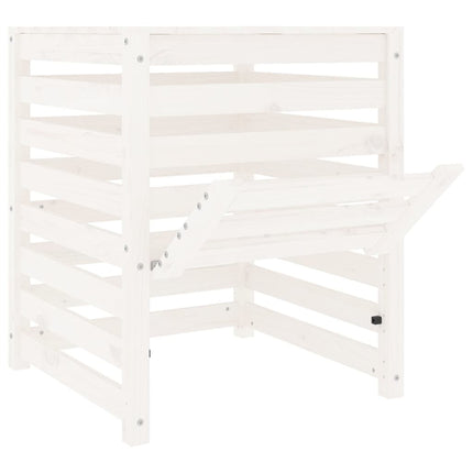Kompostlåda vit 63,5x63,5x77,5 cm massiv furu