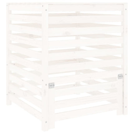 Kompostlåda vit 82,5x82,5x99,5 cm massiv furu