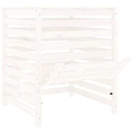 Kompostlåda vit 82,5x82,5x99,5 cm massiv furu