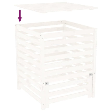 Kompostlåda vit 82,5x82,5x99,5 cm massiv furu