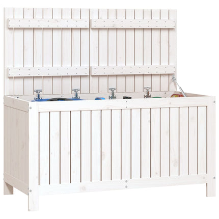 Förvaringslåda vit 121x55x64 cm massiv furu