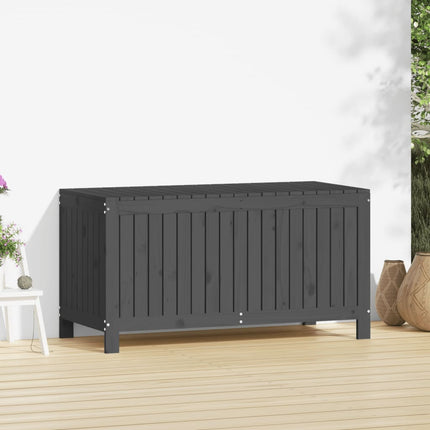 Förvaringslåda grå 121x55x64 cm massiv furu
