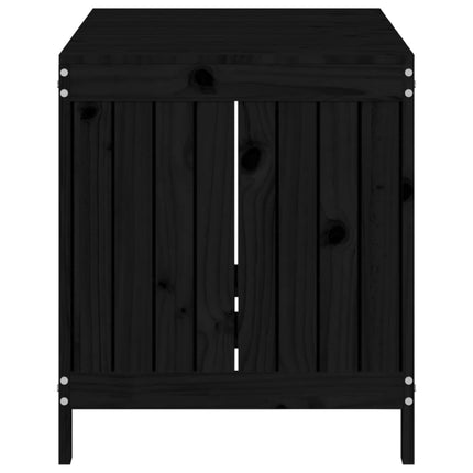 Dynbox svart 121x55x64 cm massiv furu