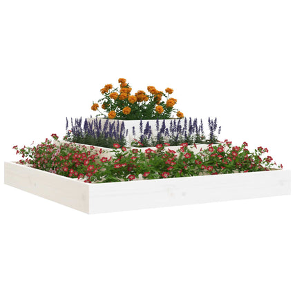 Odlingslåda vit 80x80x27 cm massiv furu