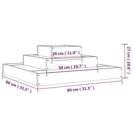 Odlingslåda vit 80x80x27 cm massiv furu