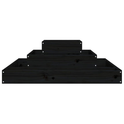 Odlingslåda svart 80x80x27 cm massiv furu