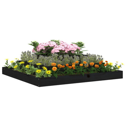 Odlingslåda svart 110x110x27 cm massiv furu