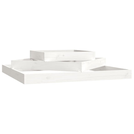 Odlingslåda vit 112x112x27 cm massiv furu