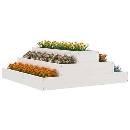 Odlingslåda vit 80x80x27 cm massiv furu