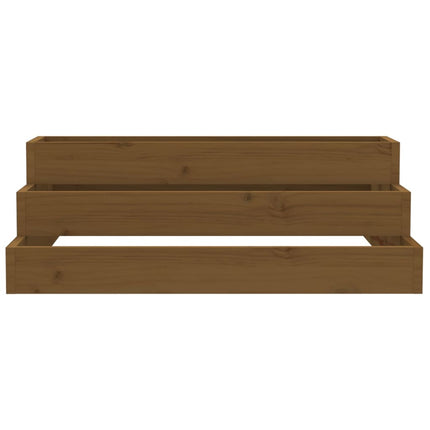 Skrivbord honungsbrun 80x80x27 cm massiv furu