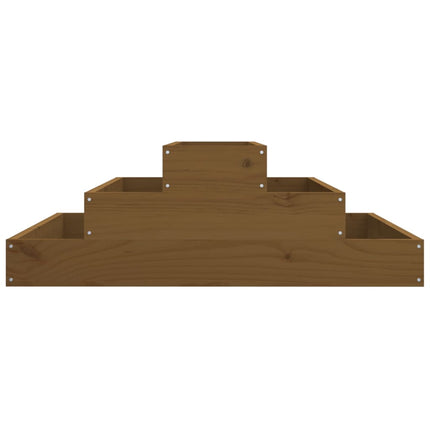 Skrivbord honungsbrun 80x80x27 cm massiv furu