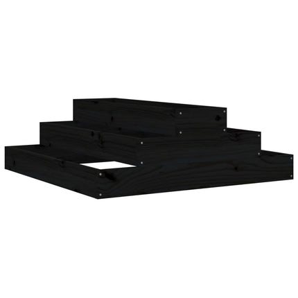 Odlingslåda svart 80x80x27 cm massiv furu
