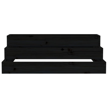 Odlingslåda svart 80x80x27 cm massiv furu