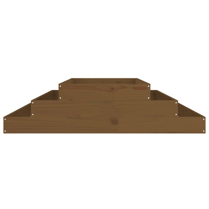 Skrivbord honungsbrun 110x110x27 cm massiv furu