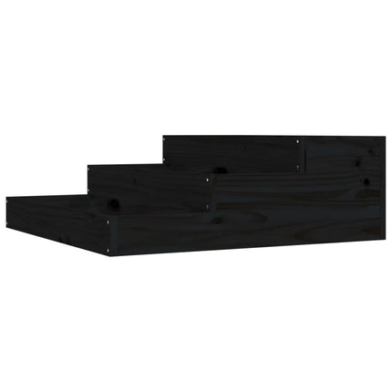 Odlingslåda svart 78x78x27 cm massiv furu
