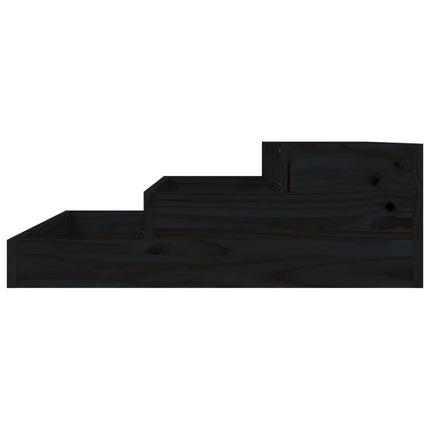 Odlingslåda svart 78x78x27 cm massiv furu