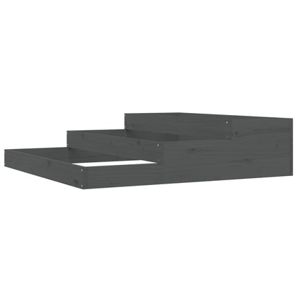 Odlingslåda grå 107x107x27 cm massiv furu