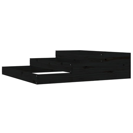 Odlingslåda svart 107x107x27 cm massiv furu