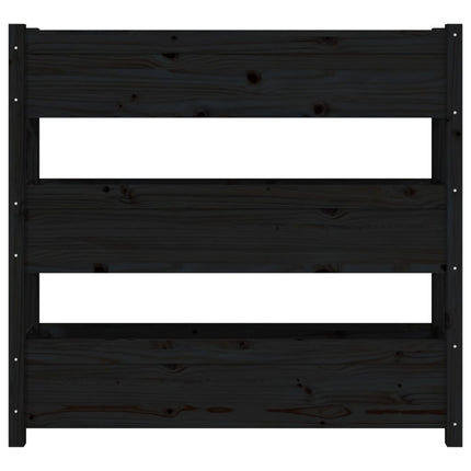Odlingslåda svart 112x25x104,5 cm massiv furu