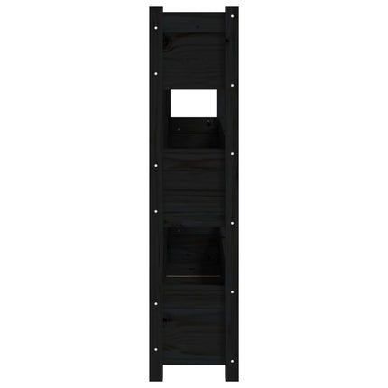 Odlingslåda svart 112x25x104,5 cm massiv furu
