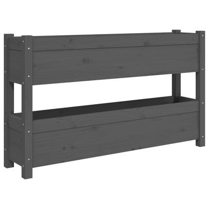 Odlingslåda grå 112x25x66 cm massiv furu