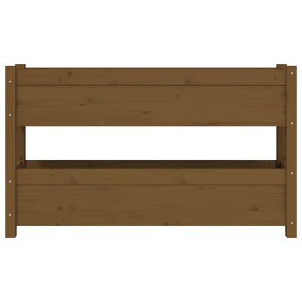 Odlingslåda honungsbrun 112x25x66 cm massiv furu