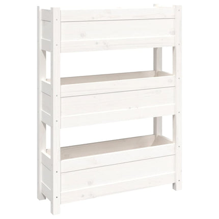 Odlingslåda vit 77x25x104,5 cm massiv furu