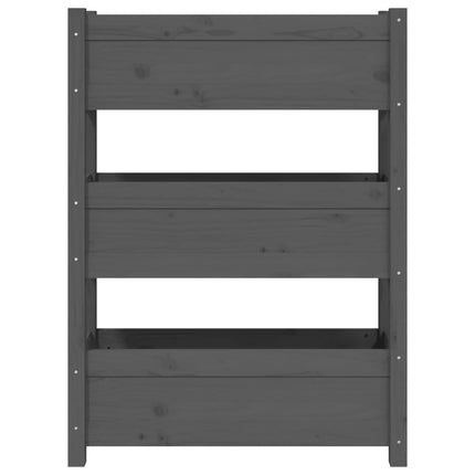 Odlingslåda grå 77x25x104,5 cm massiv furu