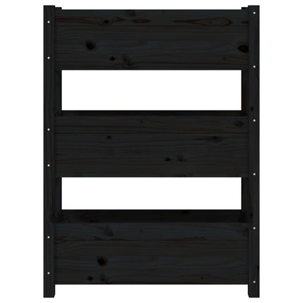 Odlingslåda svart 77x25x104,5 cm massiv furu