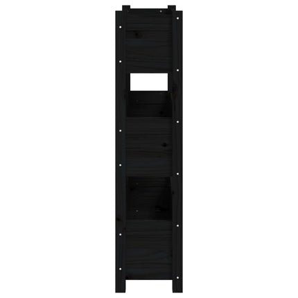 Odlingslåda svart 77x25x104,5 cm massiv furu