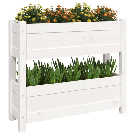 Odlingslåda vit 77x25x66 cm massiv furu