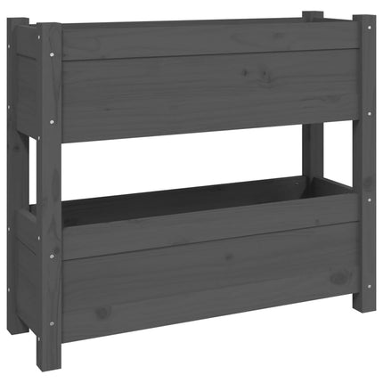 Odlingslåda grå 77x25x66 cm massiv furu
