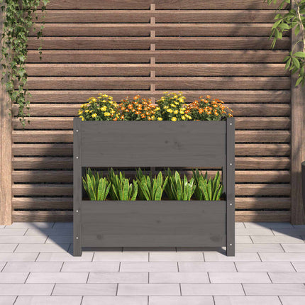 Odlingslåda grå 77x25x66 cm massiv furu