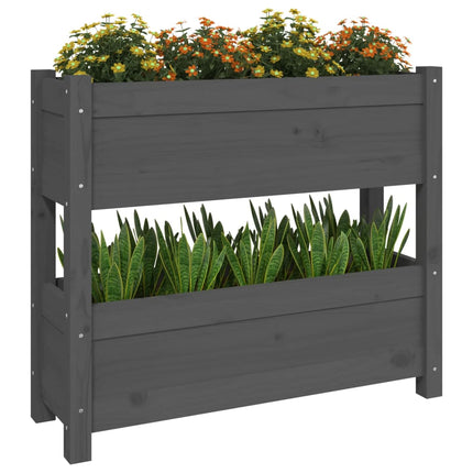 Odlingslåda grå 77x25x66 cm massiv furu
