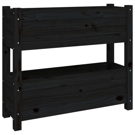 Odlingslåda svart 77x25x66 cm massiv furu