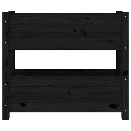 Odlingslåda svart 77x25x66 cm massiv furu
