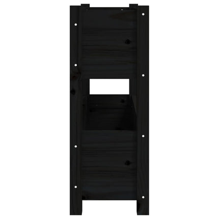 Odlingslåda svart 77x25x66 cm massiv furu