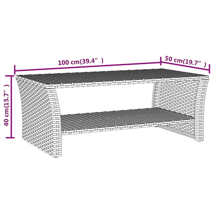 Soffbord svart 100x50x40 cm konstrotting